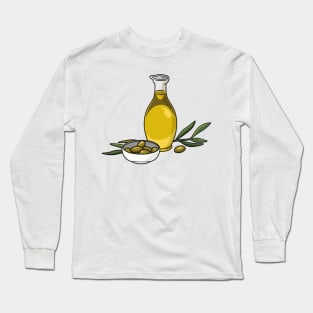 Olive oil cartoon illustration Long Sleeve T-Shirt